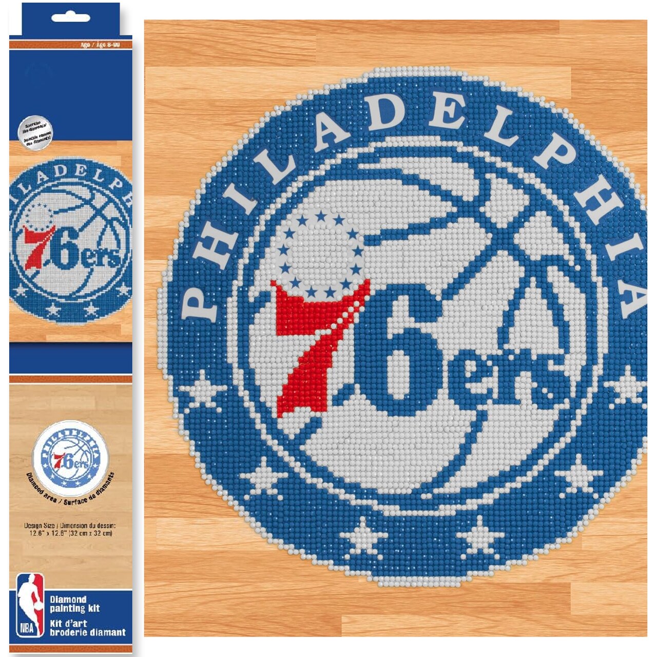 Diamond Dotz NBA Philadelphia 76ersx Basketball Diamond Painting Kits for Adults - Diamond Art Kits a Relaxing Creative Craft Kit with Dotz Gems 12.6x12.6